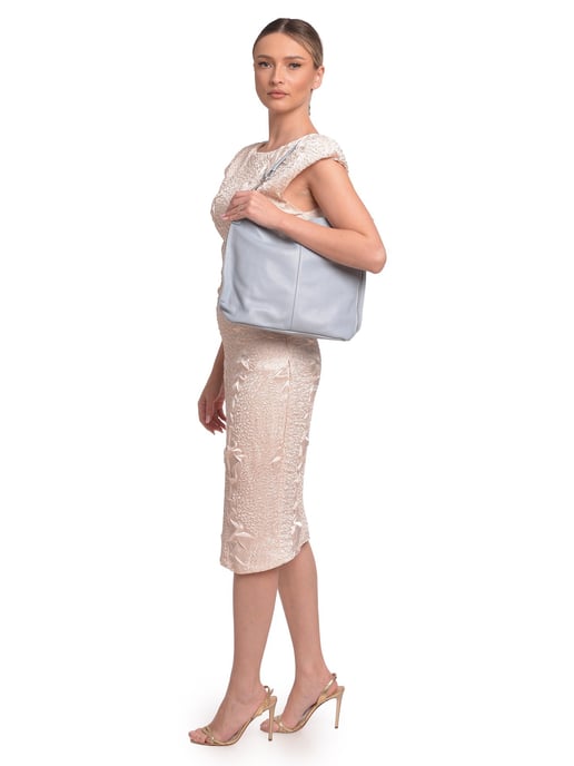 Roberta M Turquoise Rundleer Tas - Image 5