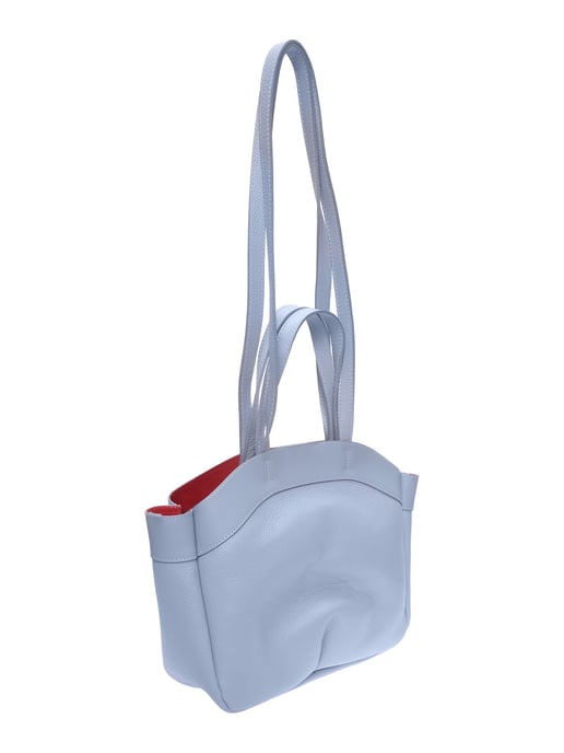 Anna Luchini Turquoise Rundleer Tas - Image 2