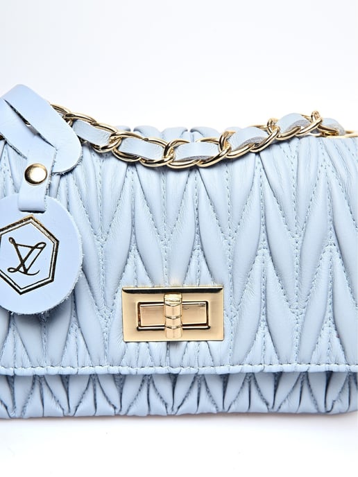 Luisa Vannini Turquoise Rundleer Tas - Image 3