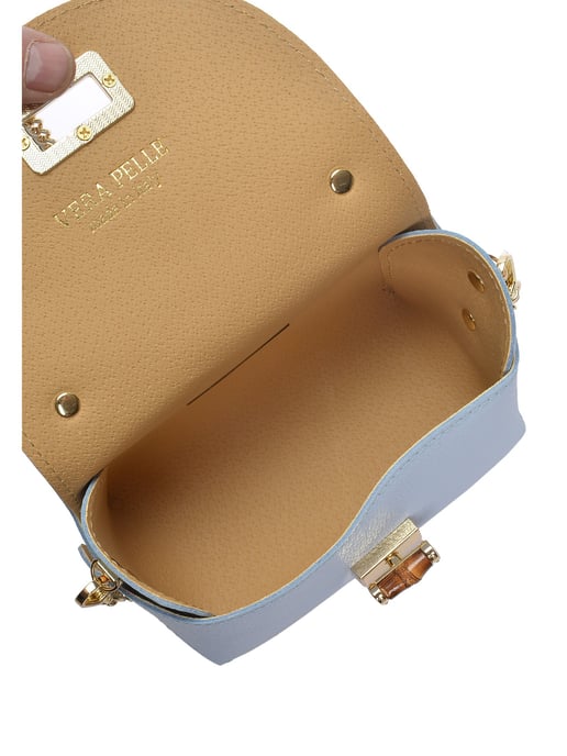 Anna Luchini Turquoise Rundleer Tas - Image 4