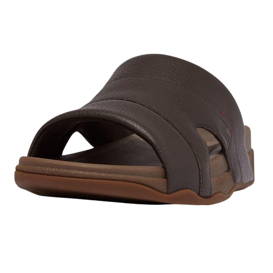 Fit Flop Heren Freeway Leren Sliders (Bruin) - Image 2