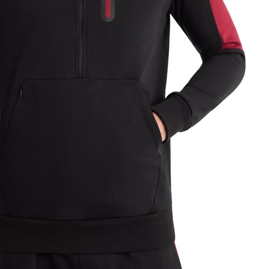 Umbro Heren Terras Half Zip Hoodie (Zwart/Tibetaans Rood) - Image 4
