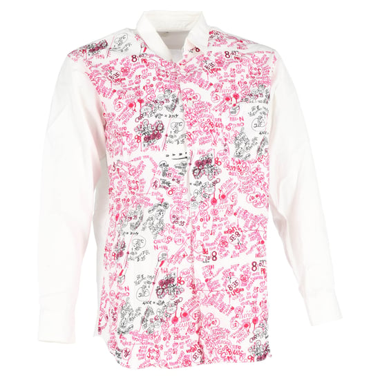 Comme Des Garçons overhemd met lange mouwen en print van wit katoen - Image 1