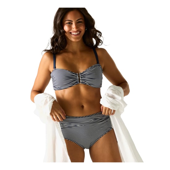 Regatta Dames/Dames Loria Stripe Seersucker Bikinibroekje (Marine, Wit) - Image 6