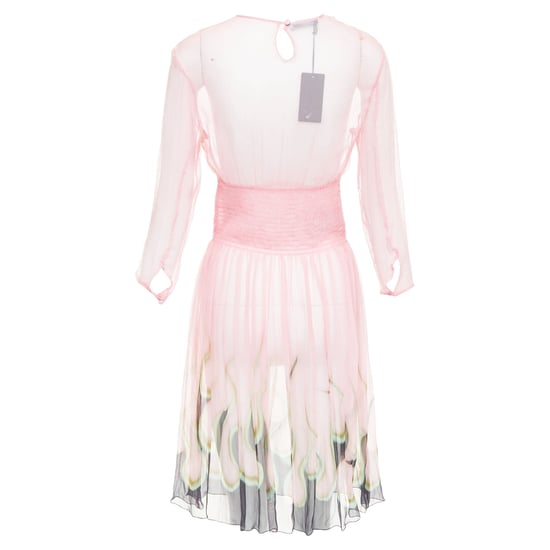Prada sheer silk chiffon vlam knielange jurk - Image 2