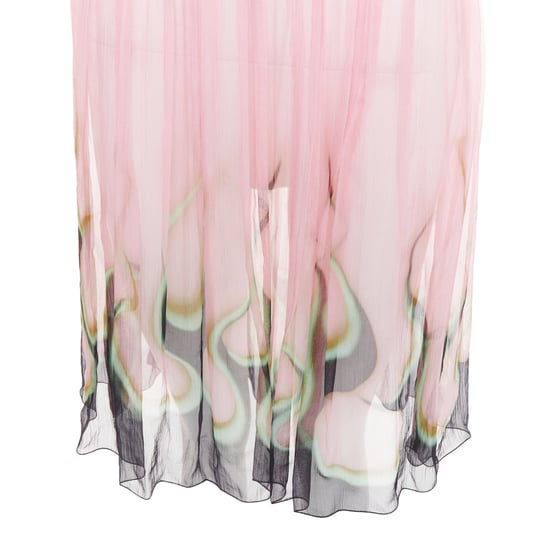 Prada sheer silk chiffon vlam knielange jurk - Image 4