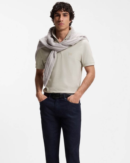 Passerzip Rits Placket Polo Shirt in Lichtgrijs - Image 3