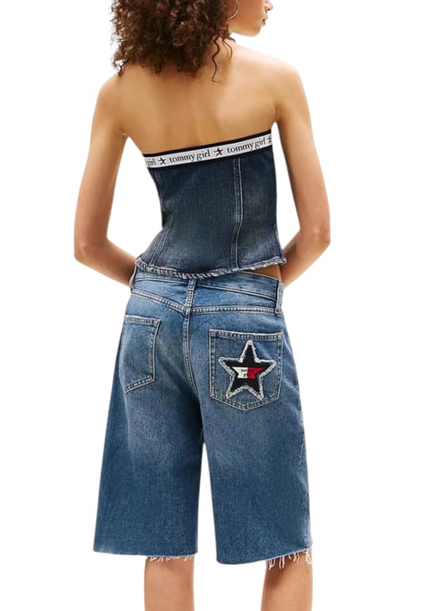 Denim Tube Top Met Logo Band - Image 3