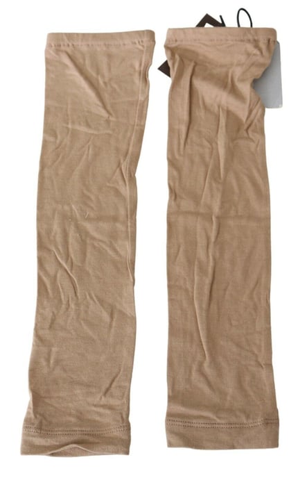 Beige Armwarmers Rekbare Gebreide Materialen - Image 1