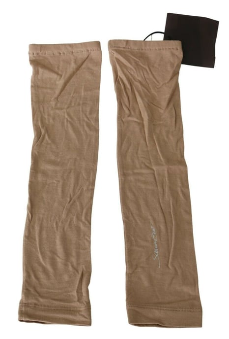 Beige Armwarmers Rekbare Gebreide Materialen - Image 2