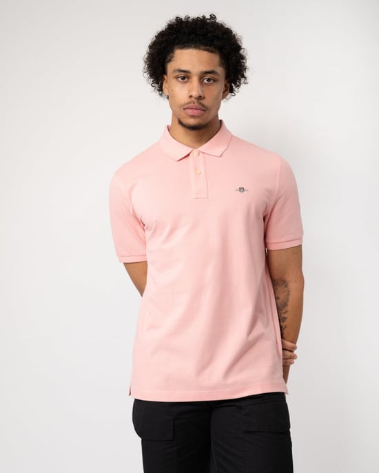 GANT Mens Regular Fit Short Sleeve Shield Logo Pique Polo - Image 1