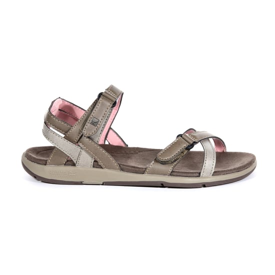 Regatta Grote Buiten Vrouwen/Dames Lady Santa Cruz Open Teen Sandalen (Walnoot/geel) - Image 3