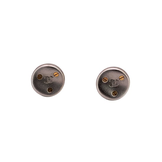 Chanel Vintage Metalen Oorbellen - Image 1