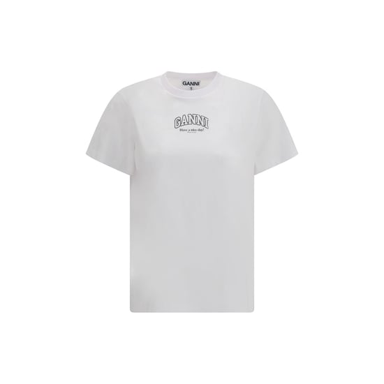 Ganni Witte Katoenen T-Shirt - Image 1
