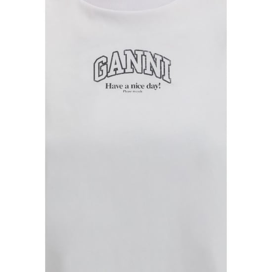 Ganni Witte Katoenen T-Shirt - Image 3