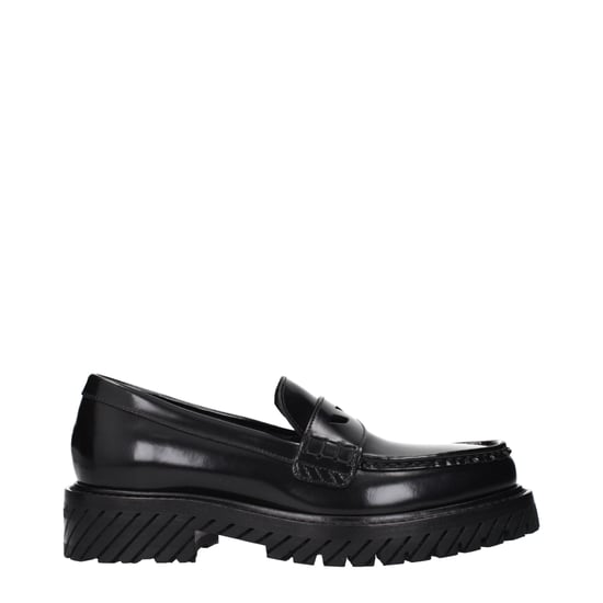 Off-White Zwarte Leren Instapschoenen - Image 1