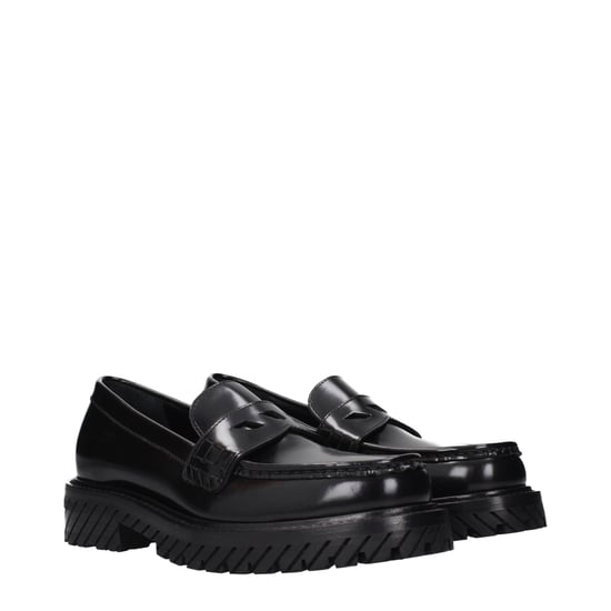 Off-White Zwarte Leren Instapschoenen - Image 2