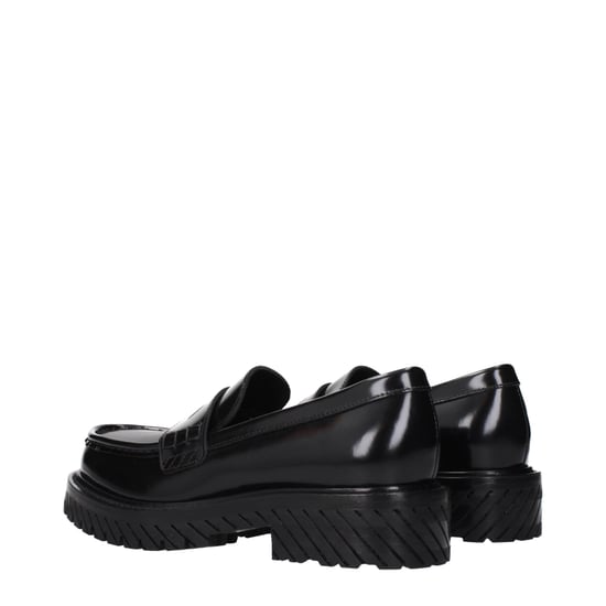 Off-White Zwarte Leren Instapschoenen - Image 4