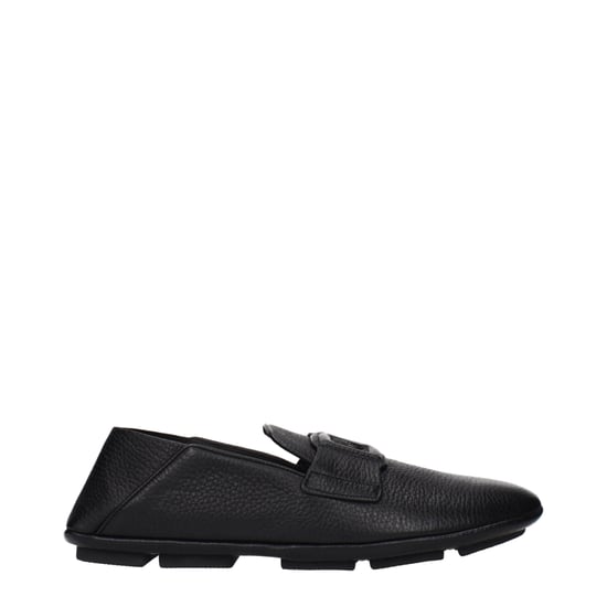 Dolce & Gabbana Zwarte Leren Instapsloffen - Image 1