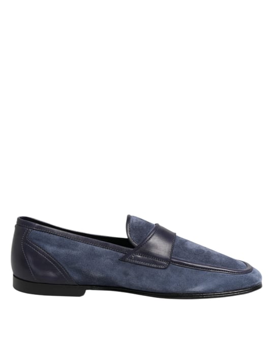 Dolce & Gabbana Blauw Suède Lederen Instapschoenen Moccasins - Image 1