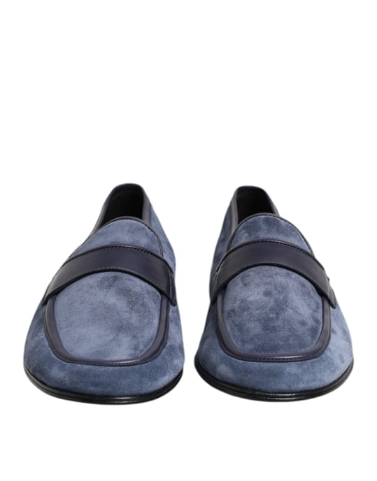 Dolce & Gabbana Blauw Suède Lederen Instapschoenen Moccasins - Image 2