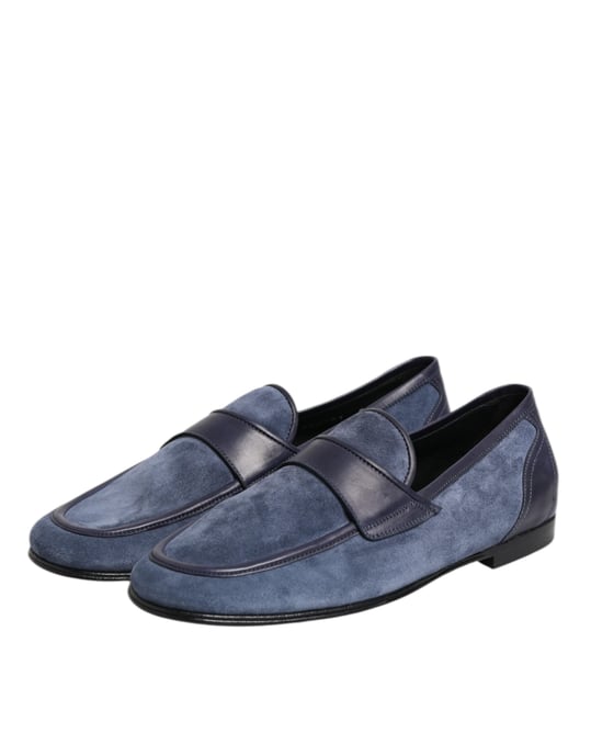 Dolce & Gabbana Blauw Suède Lederen Instapschoenen Moccasins - Image 4