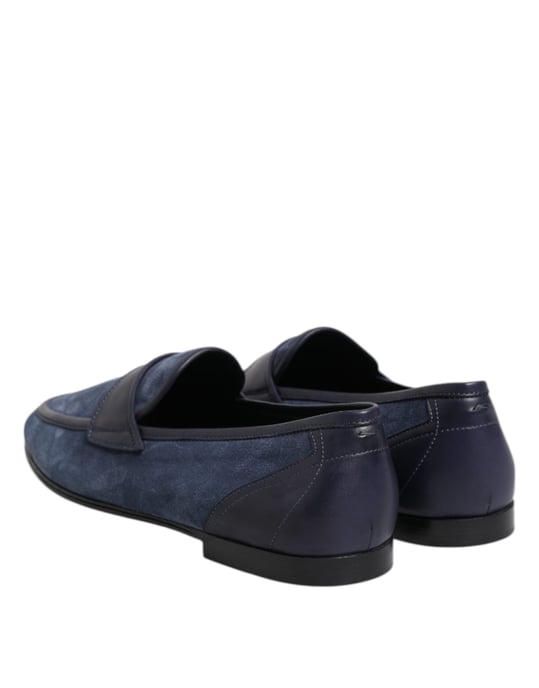 Dolce & Gabbana Blauw Suède Lederen Instapschoenen Moccasins - Image 5