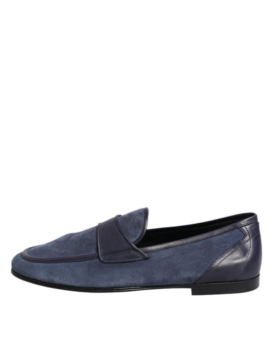 Dolce & Gabbana Blauw Suède Lederen Instapschoenen Moccasins - Image 6