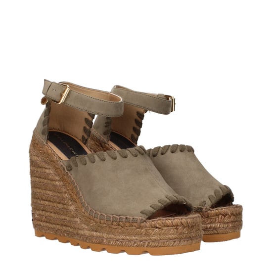 Stella McCartney Groene Leer Wedge Sandalen - Image 2