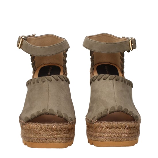 Stella McCartney Groene Leer Wedge Sandalen - Image 3