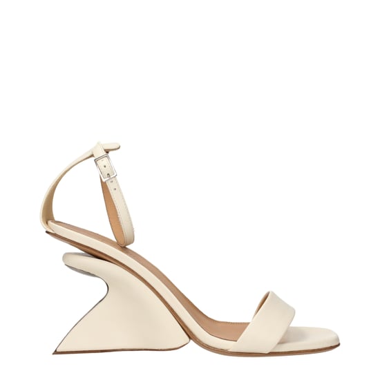 Off-White Beige Leren Platform Sandalen - Image 1