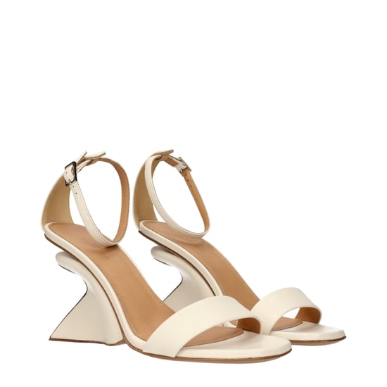 Off-White Beige Leren Platform Sandalen - Image 2