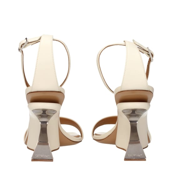 Off-White Beige Leren Platform Sandalen - Image 5