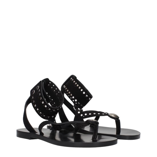 Isabel Marant Zwarte Leren Flip-Flop Sandalen - Image 2