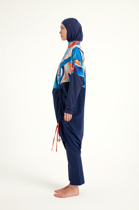 Volledige dekking Bescheiden Burkini - Islamitische badkledingset voor dames Kleurrijk - Image 4