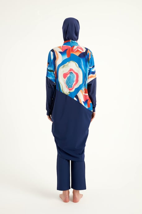 Volledige dekking Bescheiden Burkini - Islamitische badkledingset voor dames Kleurrijk - Image 5