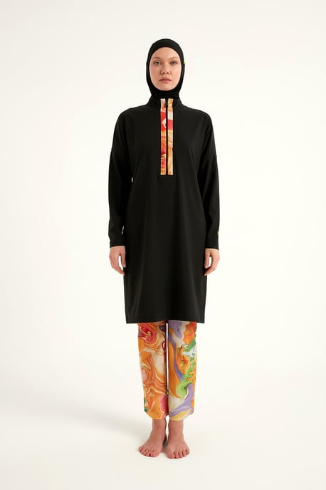 Zwarte Burkini-set met volledige dekking - Image 2