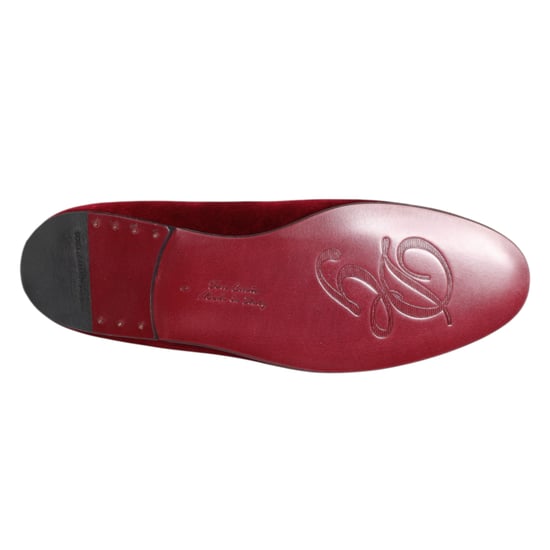 Dolce & Gabbana Rood Fluweel Gouden Kroon Heren Instappers - Image 3