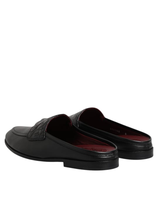 Dolce & Gabbana Zwarte Kalfsleer Instappers Scholen - Image 5