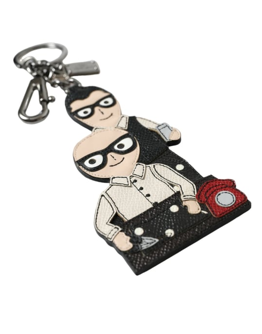 Dolce & Gabbana Leren Dominico Stefano #DGFAMILY Logo Badge Sleutelhanger - Image 4