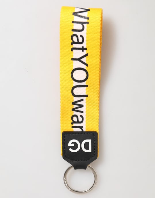 Dolce & Gabbana Geel Logo Polyester Zilver Messing Houder Sleutelhanger Sleutelhanger - Image 2