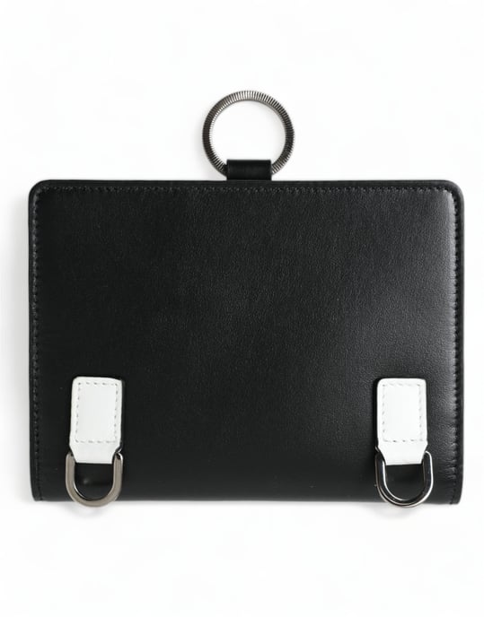 Dolce & Gabbana Zwarte Leren Kaarthouder Portemonnee met Kristalversiering - Image 4