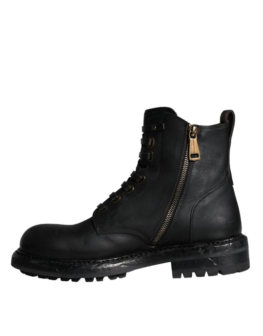 Dolce & Gabbana Zwarte Veterschoenen Voor Mannen Mid Calf Boots - Image 6