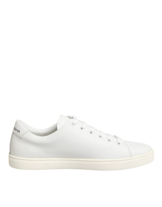 Dolce & Gabbana Witte Leren Heilig Hart Patchesneakers Schoenen - Image 1