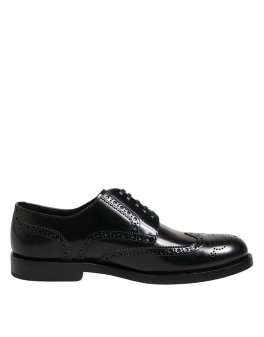 Dolce & Gabbana Zwarte Leren Derby Wingtip Formele Schoenen - Image 1