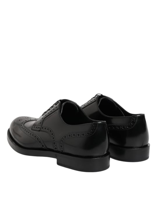Dolce & Gabbana Zwarte Leren Derby Wingtip Formele Schoenen - Image 5
