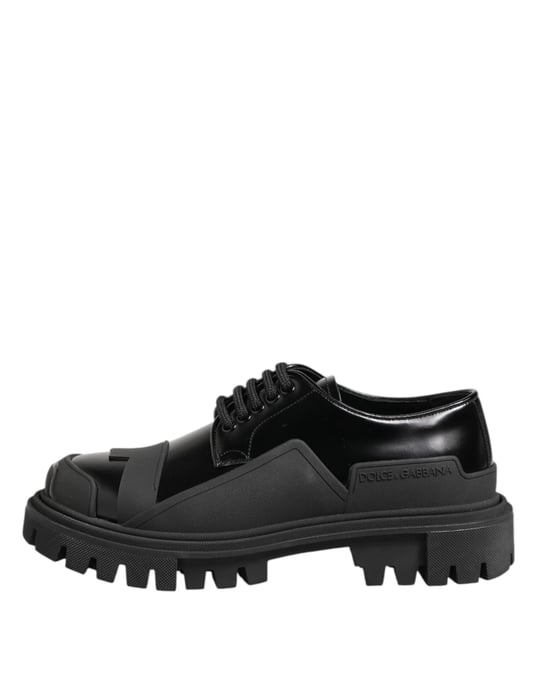 Dolce & Gabbana Zwarte Patenten Leren Trekking Derby Shoes - Image 6