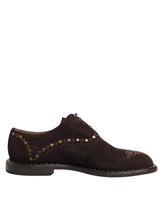 Dolce & Gabbana Bruine Velours Veterschoenen - Image 1