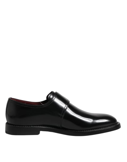 Dolce & Gabbana Zwarte Leren Monk Strap Derby Formele Schoenen - Image 1