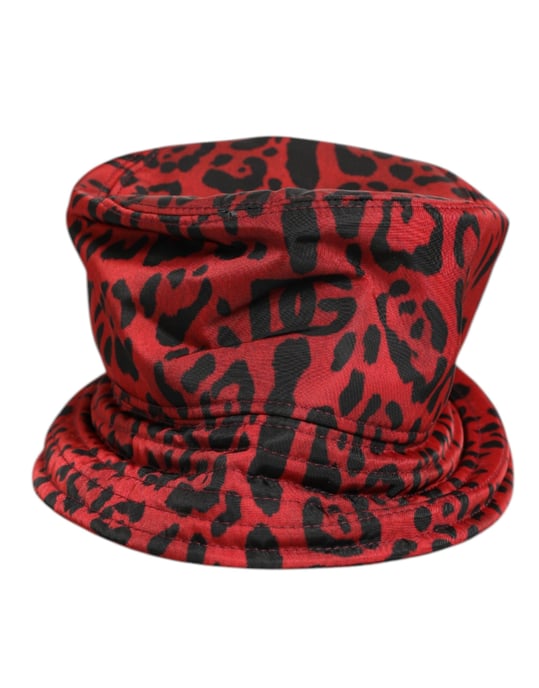 Dolce & Gabbana Rood Zwart Nylon Levenslijn Leeuwprint Hoed Muts voor Mannen - Image 1